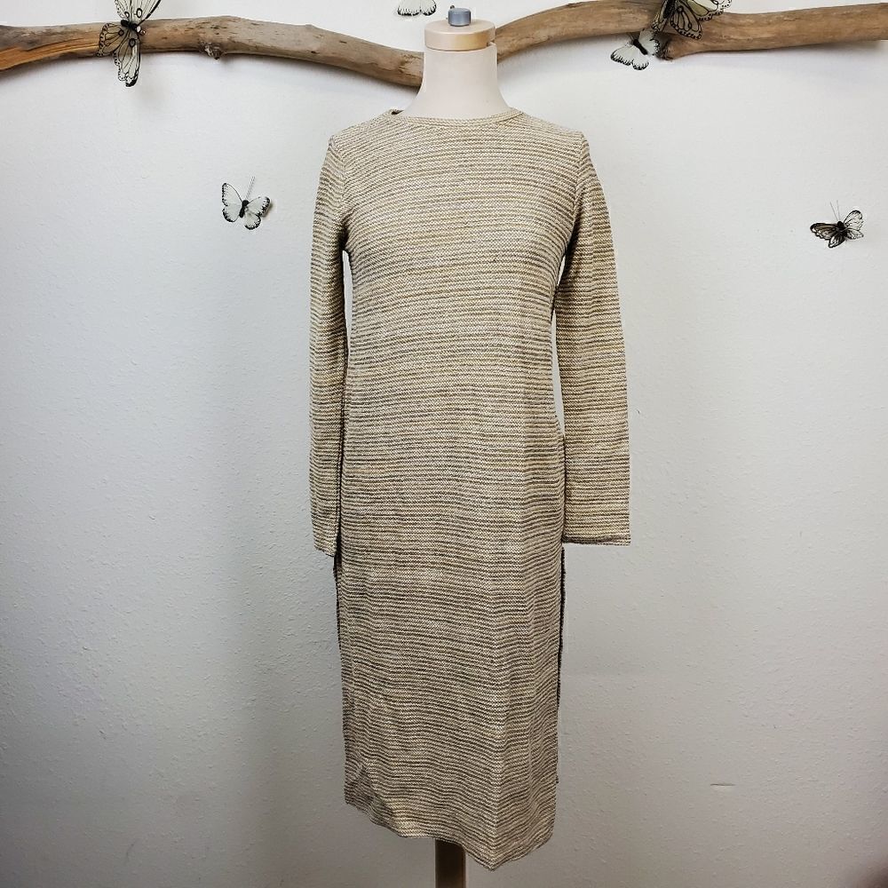 New Zara Trafaluc tan long tunic with side slit
